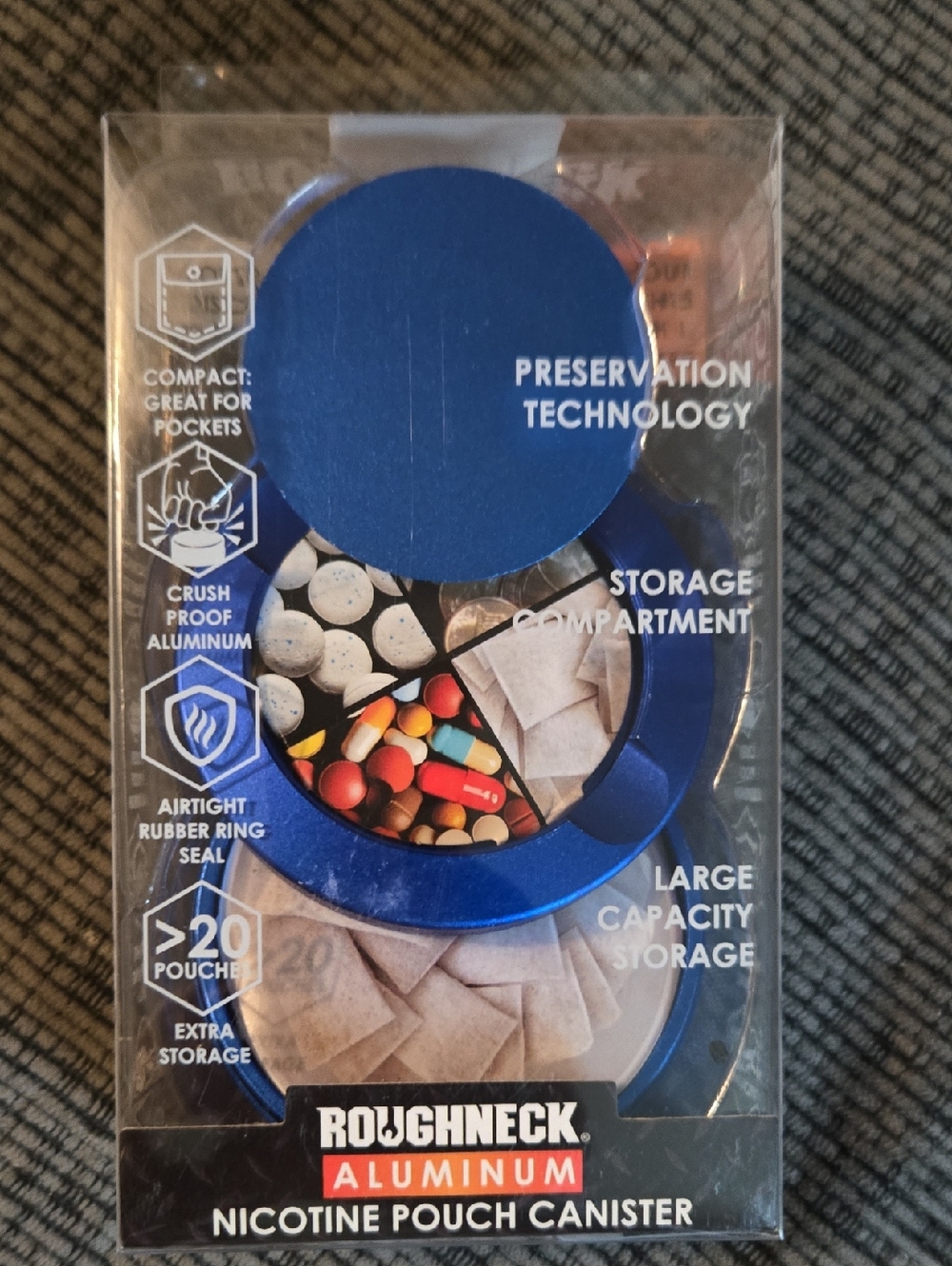 Aluminum Nicotine Pouch Canister - Blue